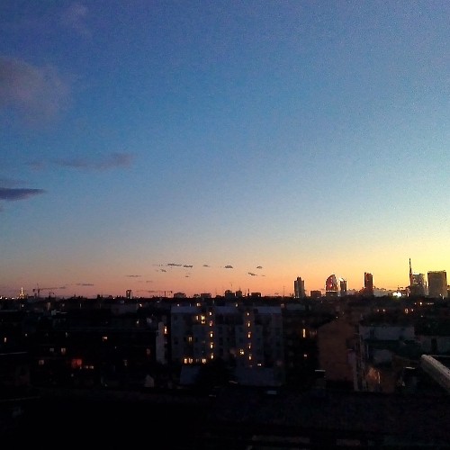 Milan skyline sunset