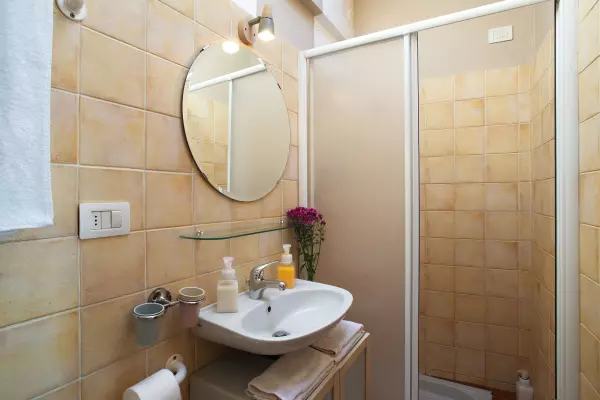 Shower in the bathroom of Milan Skyline Apartment
