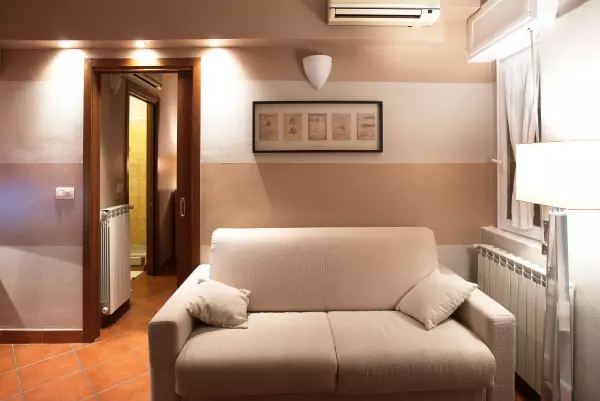 The sofa bed in the living room