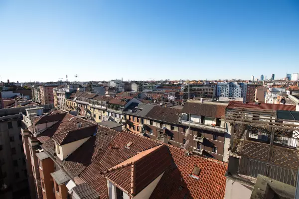 View over the roofs of Milan from the building of Milan Skyline Apartment